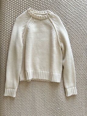 White Crewneck Knit Sweater